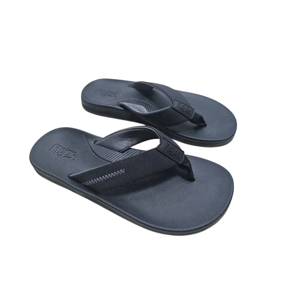 Flojos Men's Black Flip Flops 9